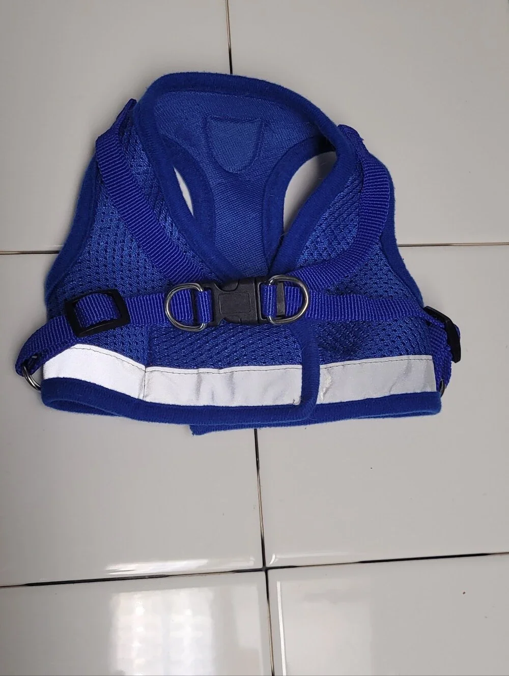 Dog's Safety Harness Vest in Royal Blue with Reflective Trim Medium